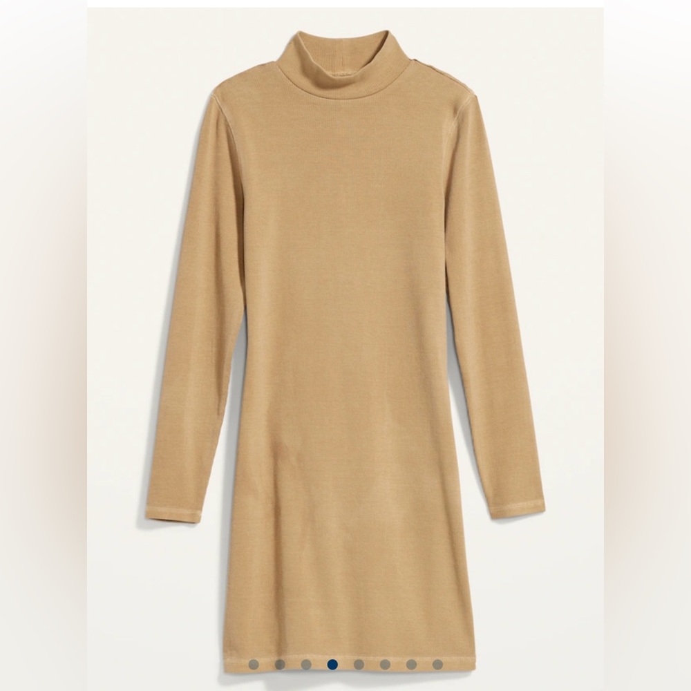 Fitted Long-Sleeve Mock-Neck Rib-Knit Mini Dress, size 4X